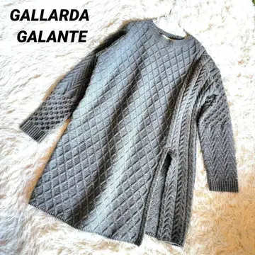 개럴개런트 케이블 짜임 울 튜닉 롱 니트 풀오버