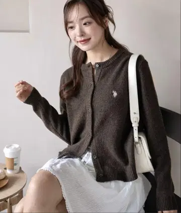 U.S. POLO ASSN. 브라운 가디건 F 사이즈