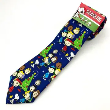 새상품 피넛 넥타이 크리스마스 트리 스누피 친구들 올 패턴 구제 의류