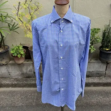 오리안 깅엄 체크 버튼 다운 셔츠 슬림핏 39 사이즈