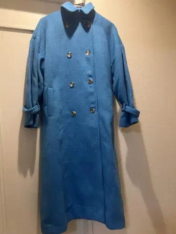 MURUA 더블 스텐카라 코트 블루