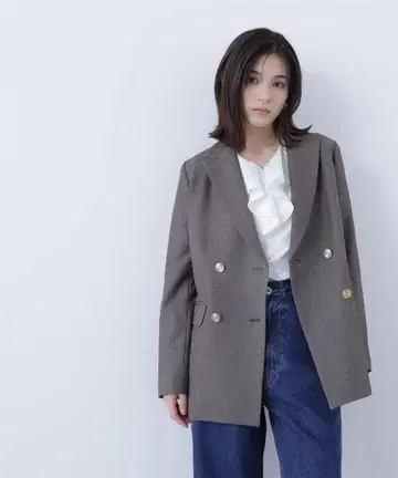 NATURAL BEAUTY BASIC 더블 브레스트 박시 자켓