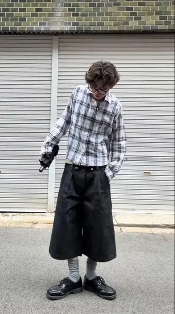 BELVET 화이트 체크 L/S 셔츠 M 사이즈