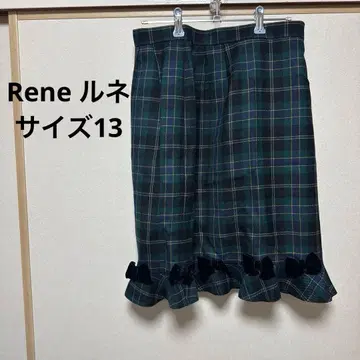 Rene 르네 타탄 체크 플리츠 스커트 블랙 리본 포함 16