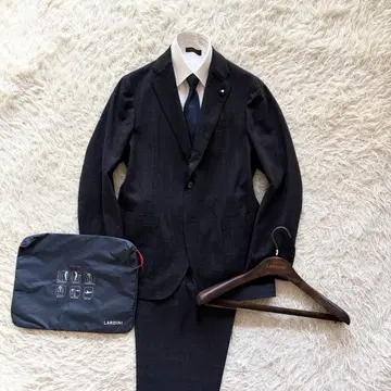 [ 새상품급 ] LARDINI 이지 웨어 신규 로고 네이비 울 수트 48