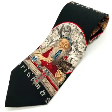 90s 노먼 록웰 넥타이 산타의 영업 내역서 아트 크리스마스