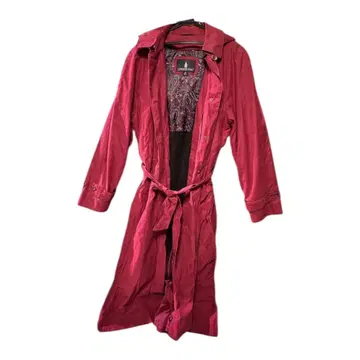 LONDON FOG 빨간색 후드 부착 트렌치코트 사이즈 14