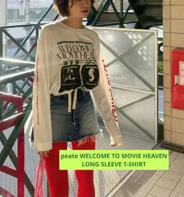 peate WELCOME TO MOVIE HEAVEN 긴팔T셔츠