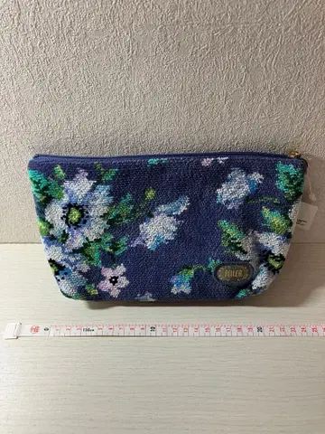 [ 미사용 새상품 ] FEILER 페이 꽃무늬 포피 파우치 블루 계열
