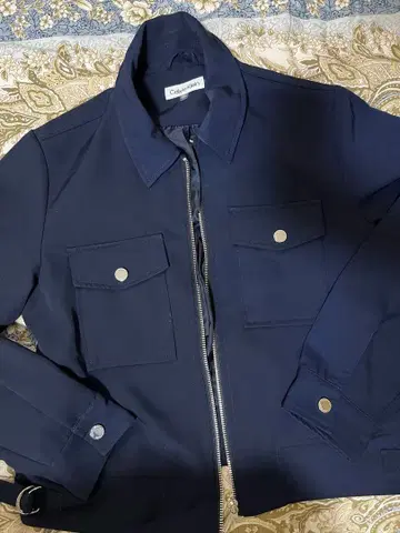 Calvin Klein 네이비 테일러드 자켓