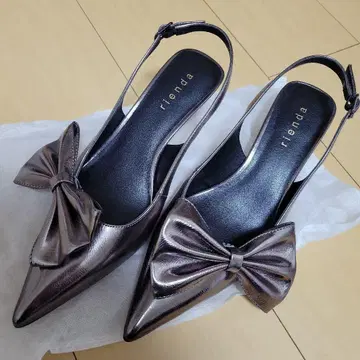 rienda 리본 디자인 로우힐 뮬 M