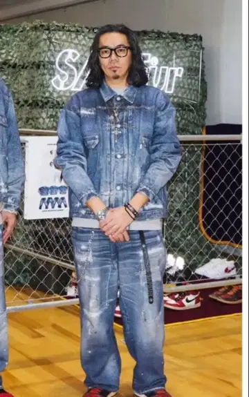 사풀 데님 맨투맨 자켓