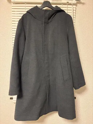 BEAMS 후드 부착 울 코트 M 사이즈 그레이