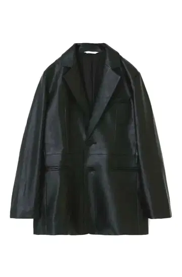 moussy 가죽 테일러드 자켓 블랙