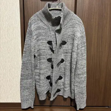 YOKI 그레이 하이넥 버튼 가디건