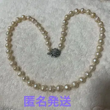 진주 목걸이 실버 장식 포함