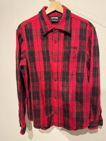 [레어] THRASHER 플란넬 셔츠 L 레드/블랙 체크