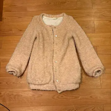 moussy 베이지 플리스 가디건