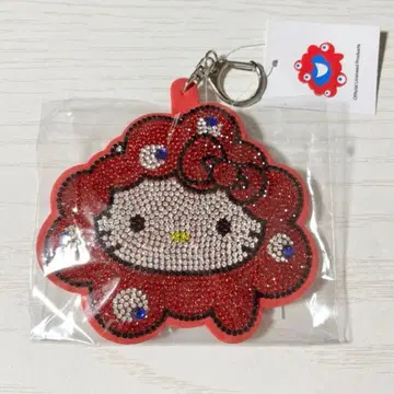 만박 미야쿠미야쿠 키티 반짝이는 가죽 키링 산리오 큐빅