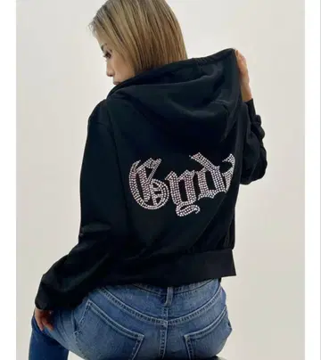 GYDA 쇼트 라메 후드티