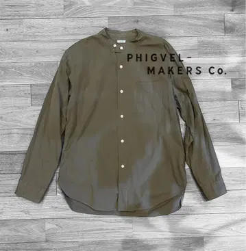 PHIGVEL MAKERS CO. 올리브 노카라 버튼 다운 셔츠