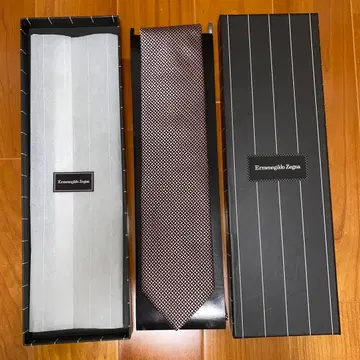 [ 미사용 새상품 ] Ermenegildo Zegna 브라운 넥타이