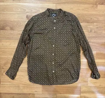 Dress hippy 긴팔 셔츠 M 브라운 원형 무늬
