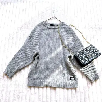 로데오 크라운 니트 스웨터 Free 그레이 백 프린트 리브