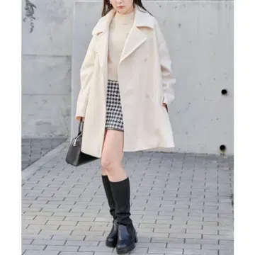 chico 샤기 더블 자켓 코트