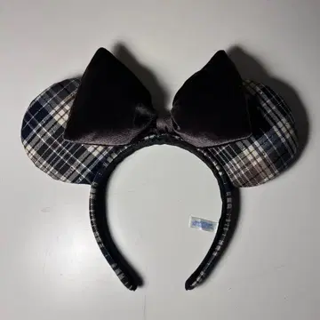 디즈니 머리띠 체크 무늬