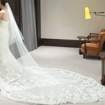 미러 미러 웨딩 베일 80 x 250 개더 없음