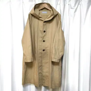 a piece of library 코튼 린넨 후디드 코트