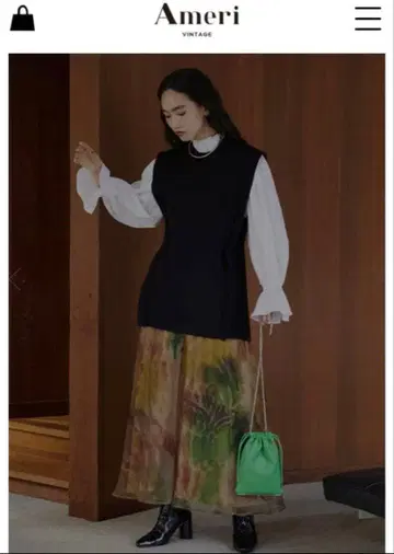 AMERI UND WILLOW PAINT PLEATS SKIRT M