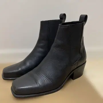 사이즈 42 27.0cm zara 가죽 힐 부츠 블랙