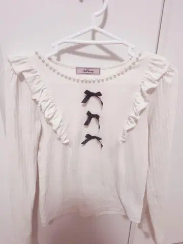 Ank Rouge 3개 리본 골지 상의