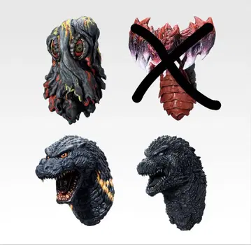 제일복권 고질라 e상 몬스터 헤드 마그넷 3종 세트