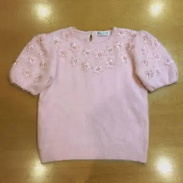 나이가이 모헤어 반팔 니트