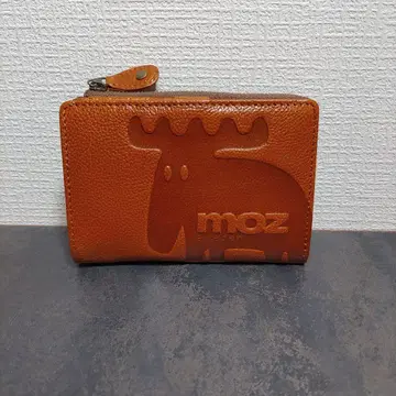 거의 새상품 moz 접이식 지갑 카멜 천연 가죽