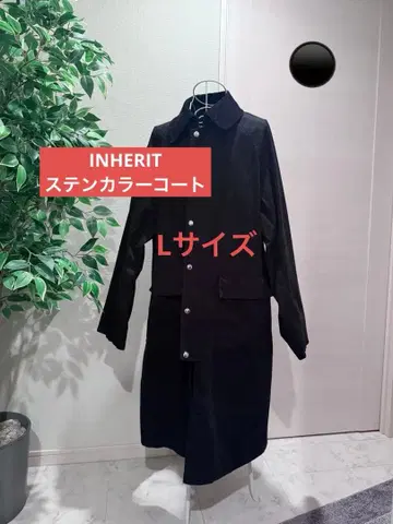 INHERIT 블랙 스텐카라 코트 바버 스타일