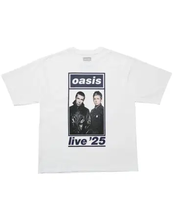 oasis live '25 Photo UK 디자인 티셔츠 화이트 XL