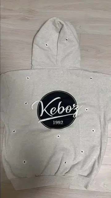 Keboz x NICK GEAR 후드티 XL 사이즈 그레이 자수 디자인