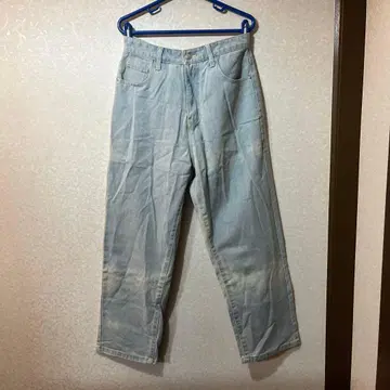 세미 와이드 루즈 스트레이트 데님 팬츠