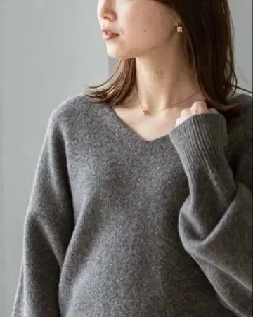 noble CA/W 숏 V 풀오버 그레이