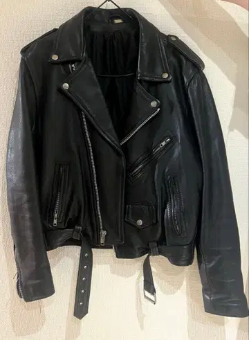 빈티지 가죽 라이더 자켓 블랙