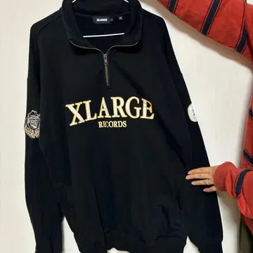XLARGE 블랙 집업 후드티 L