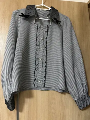 Pal elfy 하운드투스 체크 블라우스