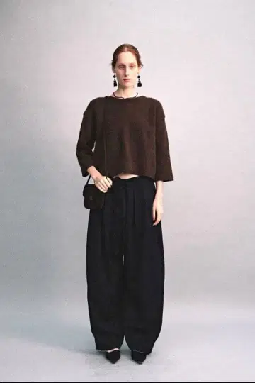 Ethos WIDE WAIST STRAP PANTS Navy Small