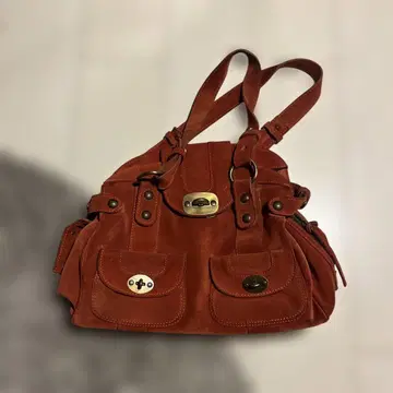 Vintage red suede bag