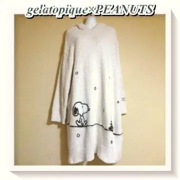 젤라또피케 x PEANUTS 콜라보 패널 자카드 후드 드레스