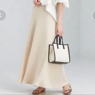 그린 레이블 릴랙싱 린넨 라이크 메쉬 스커트